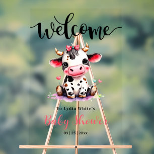 Holy Cow Baby Dusche Minimalistische Mädchendusche Acrylschild