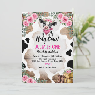 Holy Cow Birthday Invitation | Cow Party Einladung