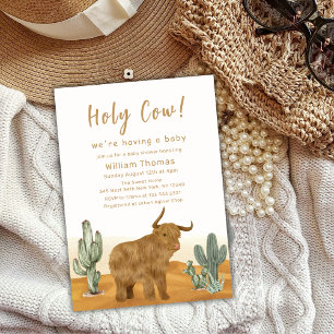 Holy Cow Boho Cactus Desert Baby Shower Einladung
