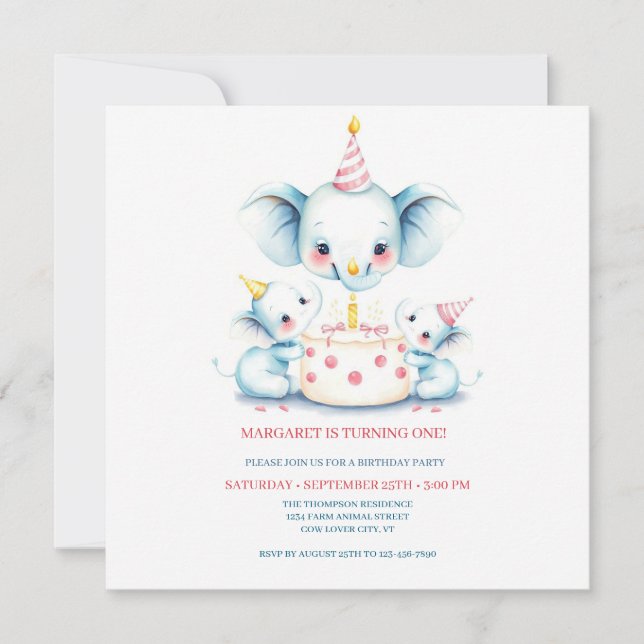 Holy Cow Boho Greenerity Highland Cow 1st Birthday Dankeskarte (Vorderseite)