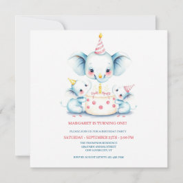 Holy Cow Boho Greenerity Highland Cow 1st Birthday Dankeskarte