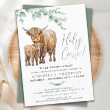Holy Cow Boho Greenerity Highland Cow Baby Shower