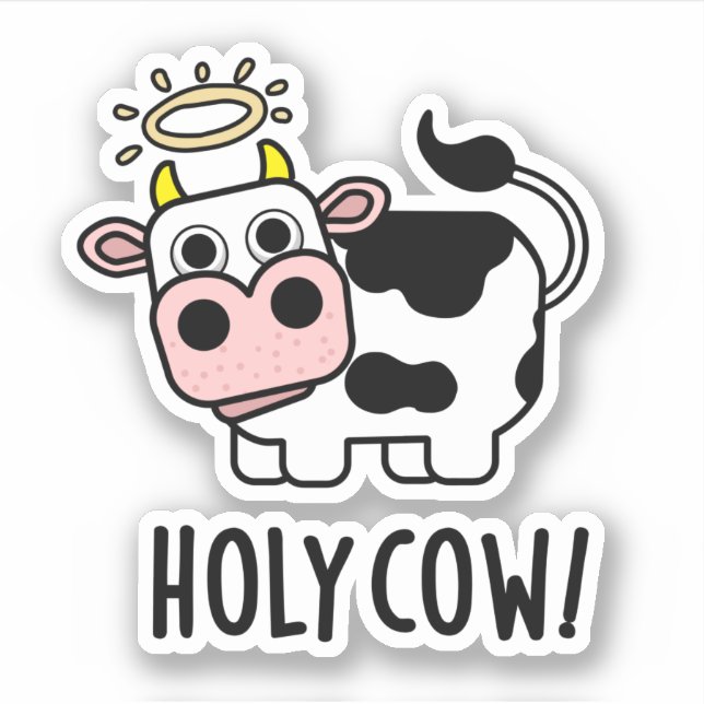 Holy Cow Funny Animal Pub Aufkleber (Vorderseite)