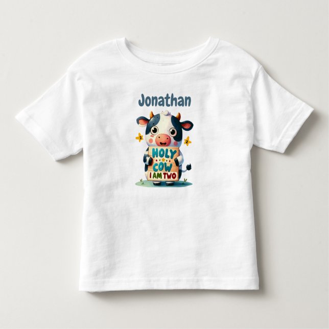 Holy Cow, I'm Two! Kleinkind T-shirt (Vorderseite)