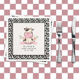 Holy Cow It's a Girl Cute Cow Baby shower Serviette