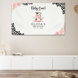 Holy Cow It's a Girl Cute Cow Banner
