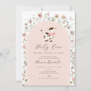 Holy Cow Pink Blume Girl Baby Dusche Einladung