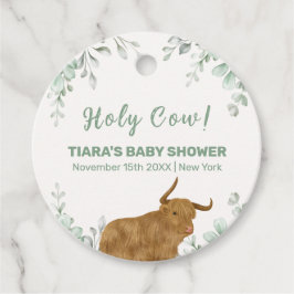 Holy Cow Rustic Boho Greenery Baby Dusche Geschenkanhänger