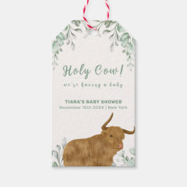 Holy Cow Rustic Boho Greenery Baby Dusche Geschenkanhänger