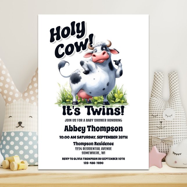 Holy Cow Twins Baby Dusche Einladung (Von Creator hochgeladen)