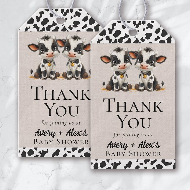 Holy Cow Twins Baby Dusche Vielen Dank Geschenkanhänger (Von Creator hochgeladen)