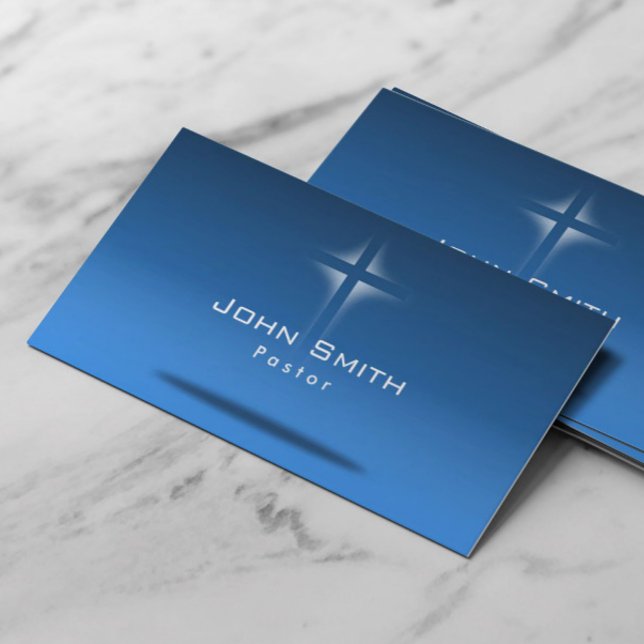 Holy Cross Light Blue Room Pastor Business Card Visitenkarte (Von Creator hochgeladen)