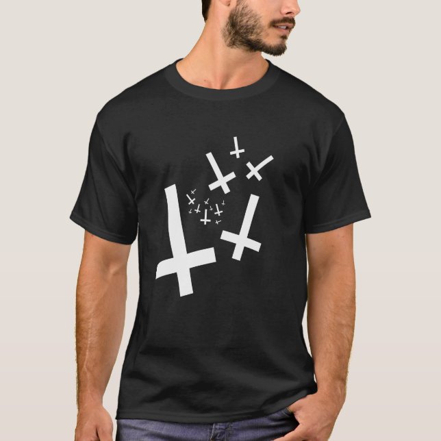 Holy Crosses 666 Hail Satan T-Shirt (Vorderseite)
