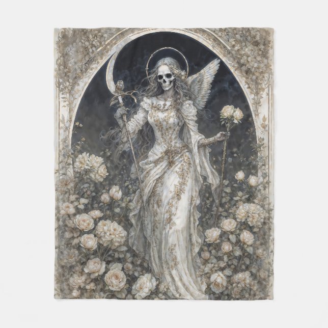 Holy Death Santa Muerte Fleecedecke (Vorderseite)