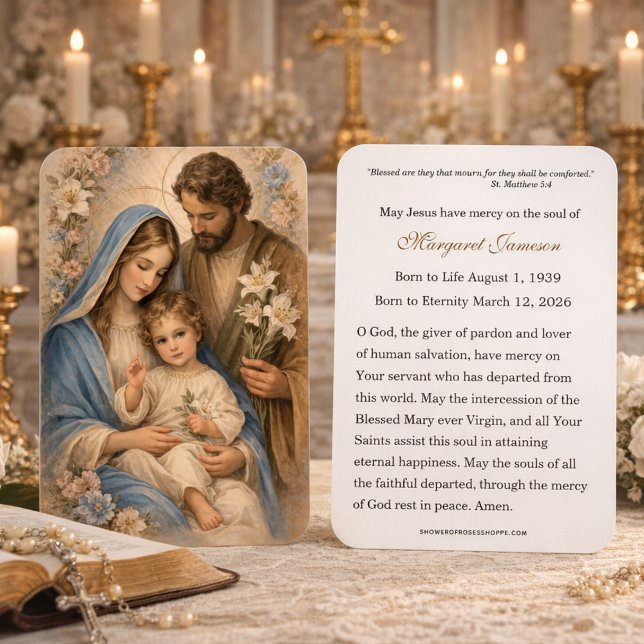 Holy Family Catholic Funeral Memorial Holy Card - (Von Creator hochgeladen)