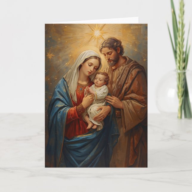 Holy Family Christmas Greeting Card Karte (Vorderseite)