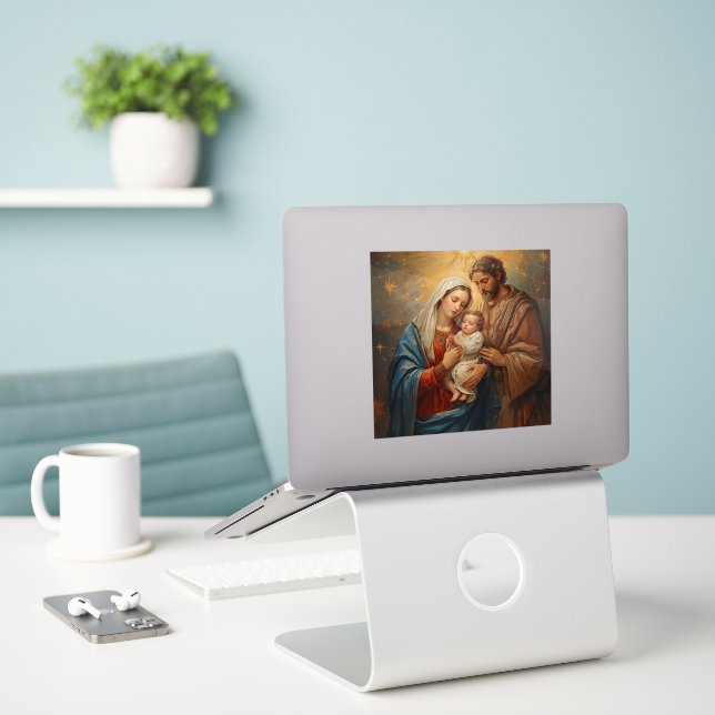 Holy Family Christmas Sticker For Holi Festive (Laptop auf Schreibtisch)