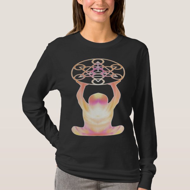 Holy Geometry Mandala Meditation & Yoga T-Shirt (Vorderseite)