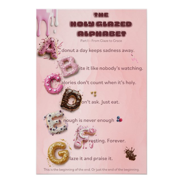 Holy Glazed Donut Alphabet – A bis G Poster (Vorderseite)