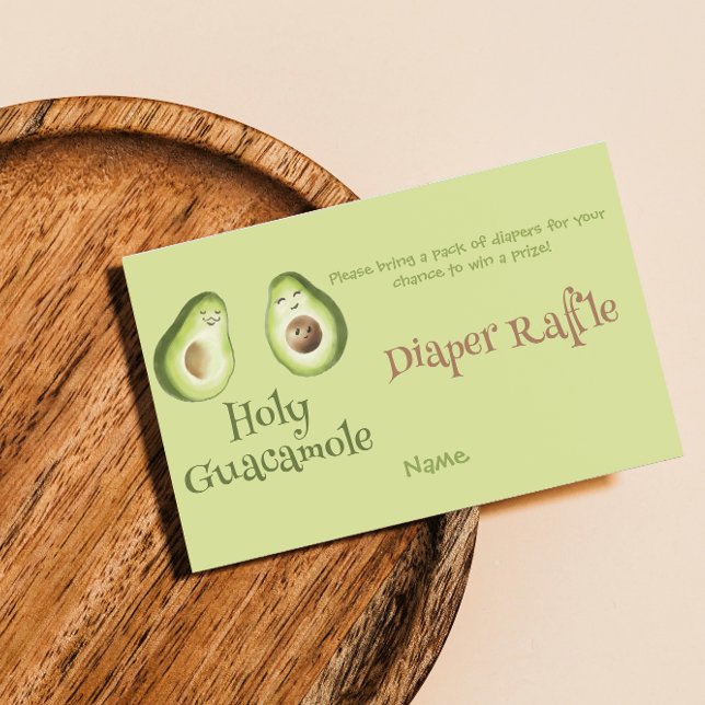 Holy Guacamole Avocado Diaper Raffle Dusche Spiel Begleitkarte (Von Creator hochgeladen)