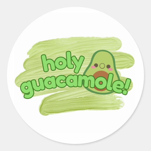 "Holy Guacamole" Avocado Sticker Cute (Vorderseite)