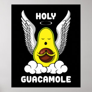 Holy Guacamole Avocado Vegan Funny Joke Poster