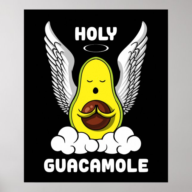 Holy Guacamole Avocado Vegan Funny Joke Poster (Vorne)