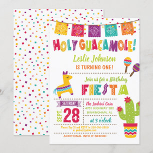 Holy Guacamole Birthday Fiesta Einladung - Kind W