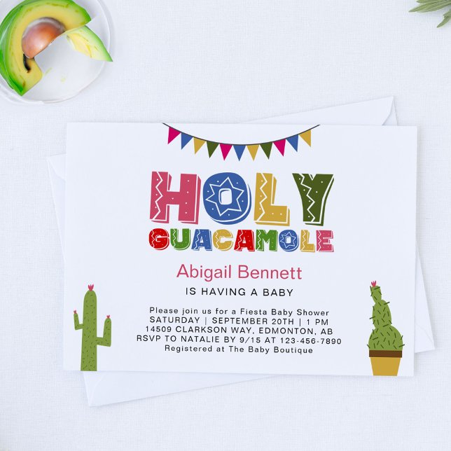 Holy Guacamole Fiesta Baby Shower Kawaii Avocado I Einladung (Von Creator hochgeladen)