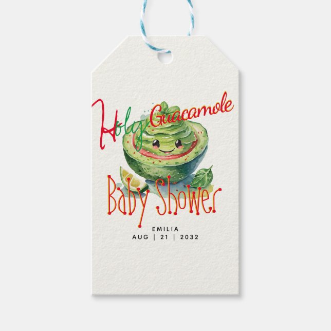 Holy Guacamole Fiesta Babydusche CUSTOM Geschenkanhänger (Vorderseite)