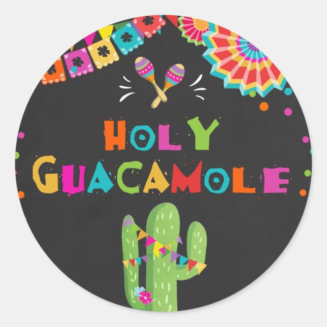 Holy Guacamole fiesta favorit tag Aufkleber Cactus (Vorderseite)