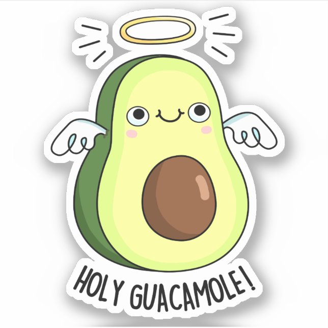 Holy Guacamole Funny Goody Avocado Pun Aufkleber (Vorderseite)