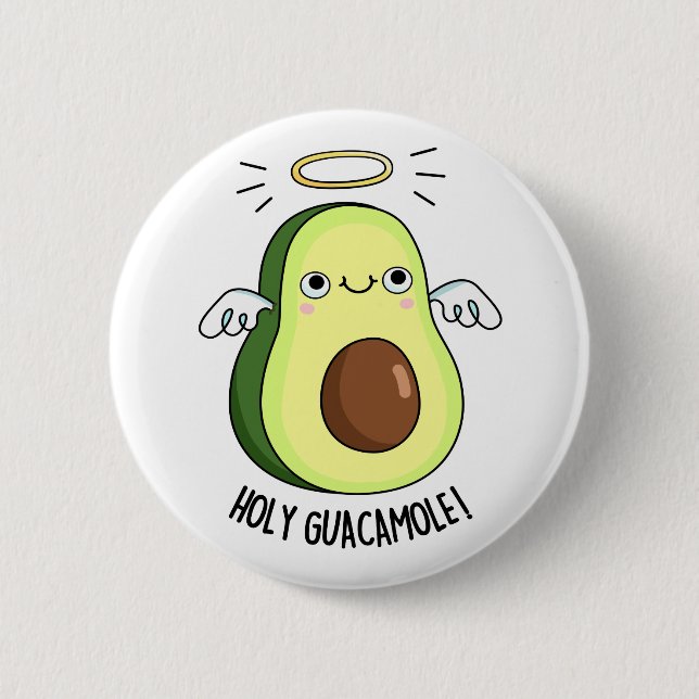 Holy Guacamole Funny Goody Avocado Pun Button (Vorderseite)
