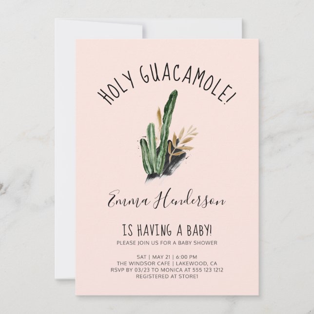 Holy Guacamole Mexican Modern Baby Dusche (Vorderseite)