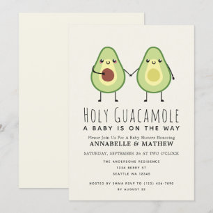 Holy Guacamole Niedlich Avocado Couples Baby  Einladung