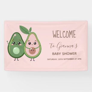 Holy Guacamole Pink Avocado Baby Dusche Banner