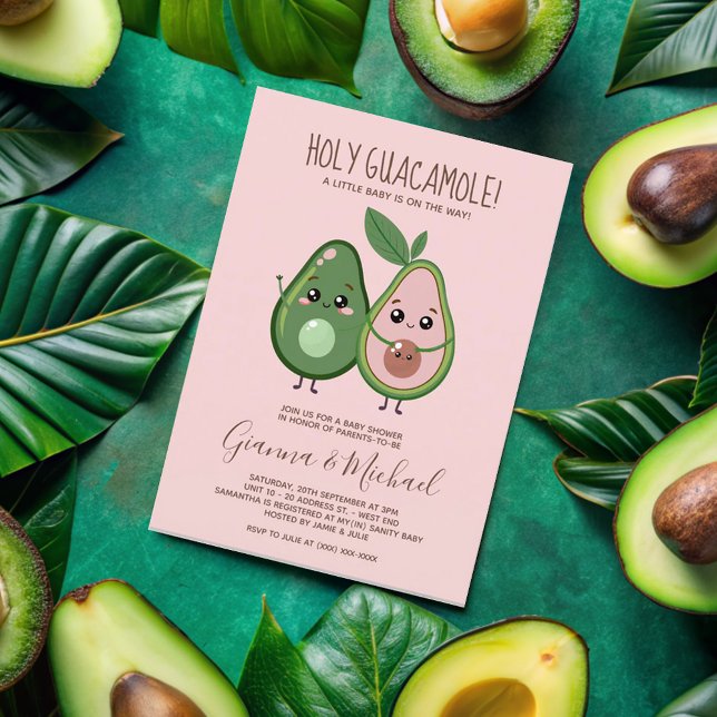 Holy Guacamole Pink Avocado Baby Dusche Einladung (Von Creator hochgeladen)