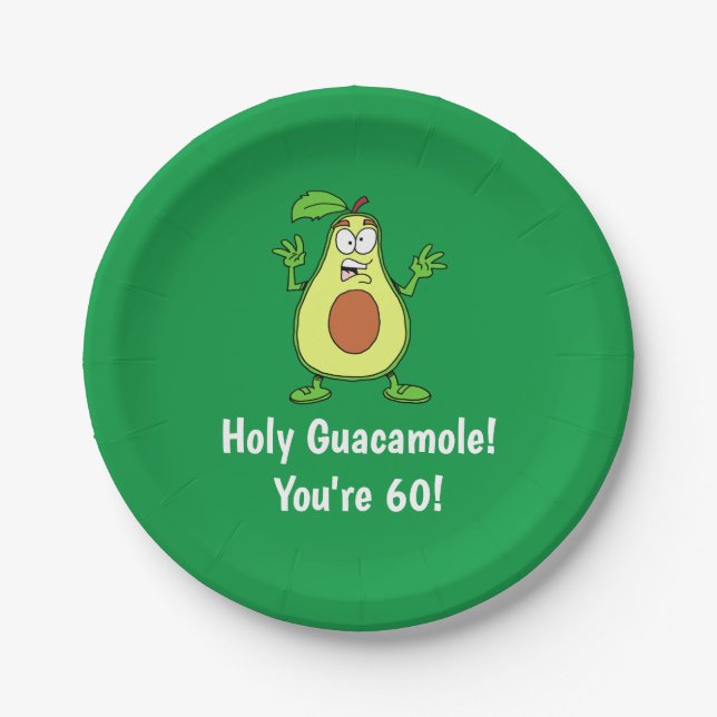 Holy Guacamole Sie sind 60 Avocado Papierplatte Pappteller (Vorderseite)