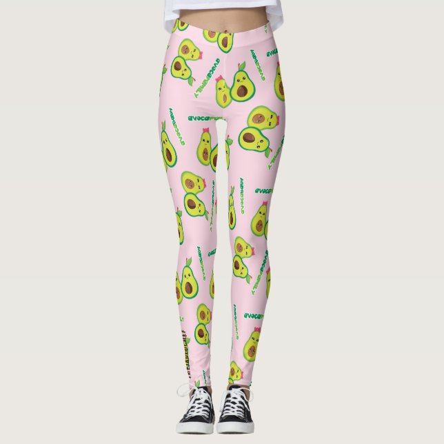 Holy Guacamole: Whimsical Avocado Lover Leggings (Vorderseite)