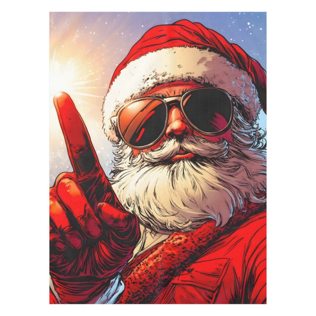 Holy Jolly Santa Divine Glow Tischdecke (Vorderseite)