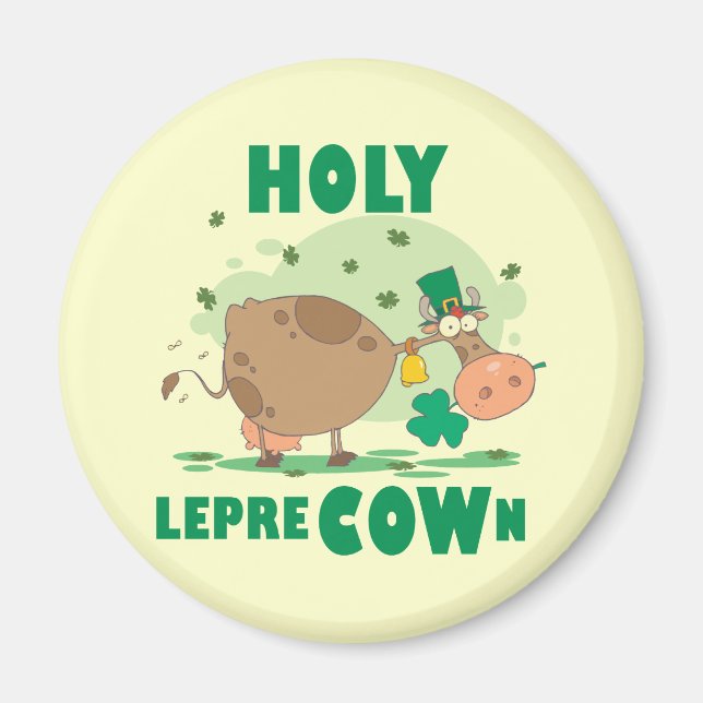 HOLY LepreCOWn T - Shirt und Geschenke Magnet (Vorne)
