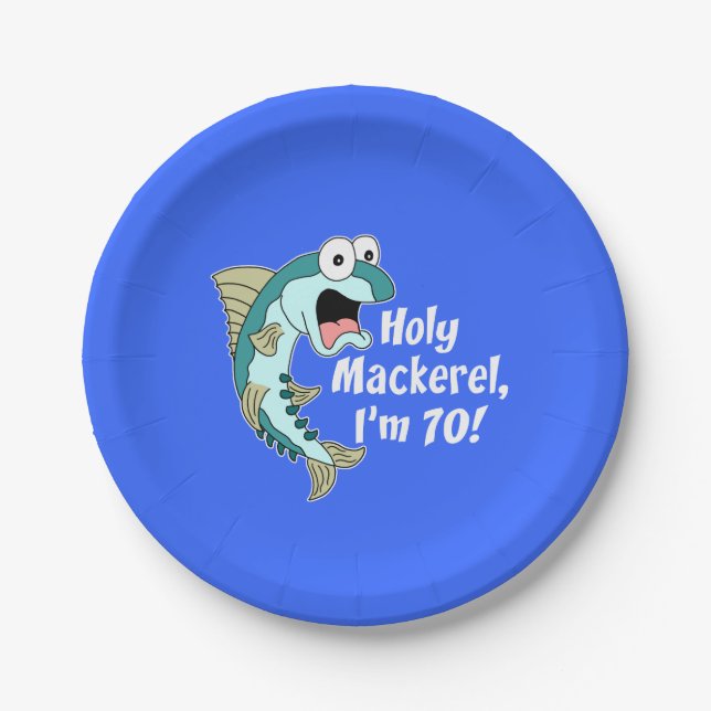Holy Mackerel I'm 70 Blue 70 Party Teller (Vorderseite)