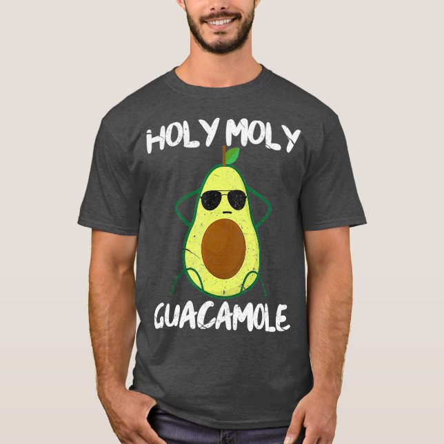 Holy Moly Guacamole Funny Avocado Vegan Veganism T-Shirt (Vorderseite)