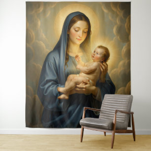 Holy Mother of God – Divine Love & Protection´2 Wandteppich