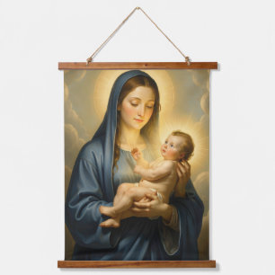 Holy Mother of God – Divine Love & Protection´2 Wandteppich Mit Holzrahmen