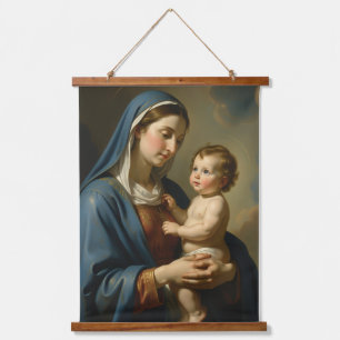 Holy Mother of God – Divine Love & Protection´4 Wandteppich Mit Holzrahmen