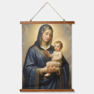 Holy Mother of God – Divine Love & Protection´5 Wandteppich Mit Holzrahmen