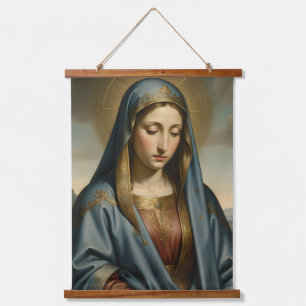 Holy Mother of God – Divine Love & Protection´6 Wandteppich Mit Holzrahmen