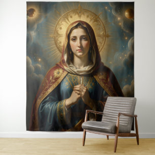 Holy Mother of God – Divine Love & Protection´9 Wandteppich