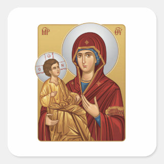 Holy Mother Of God East Europian Church Orthodox  Quadratischer Aufkleber